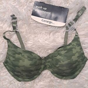 Brand New George Green Camo Push-Up Bra
